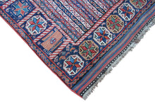Load image into Gallery viewer, 5X7 Rare Antique Shirazz Rug Tribal Afshaar Ganjeh Design 160cmX196cm Blue C1890

