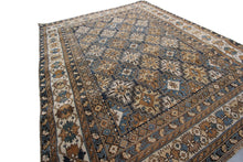 Load image into Gallery viewer, 4x5 Antique Shirvan Caucasian Rug Tribal Geometric Rug 122cmx147cm Blue C.1880
