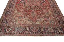 Load image into Gallery viewer, 8x11 Handmade Antique Herizz Serappi Rug  8&#39;x11&#39; Handmade Area Tribal Red 1900 
