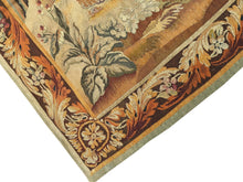 Load image into Gallery viewer, 7x7 1900 Antique French Tapestry Square Wool &amp; Silk Game  196cm x 201cm
