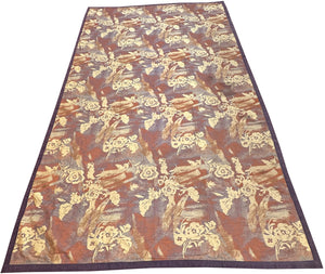 8X13 Vintage Art Nouveau Tapestry Fabric Abstract Rug  "Einstein Moomjy"  C.1955