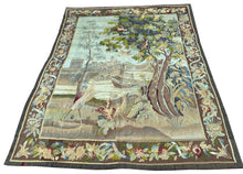 Load image into Gallery viewer, 5x7 Antique French Tapestry Verdure Signed 1880 Wool &amp; Silk 153cm x 201cm
