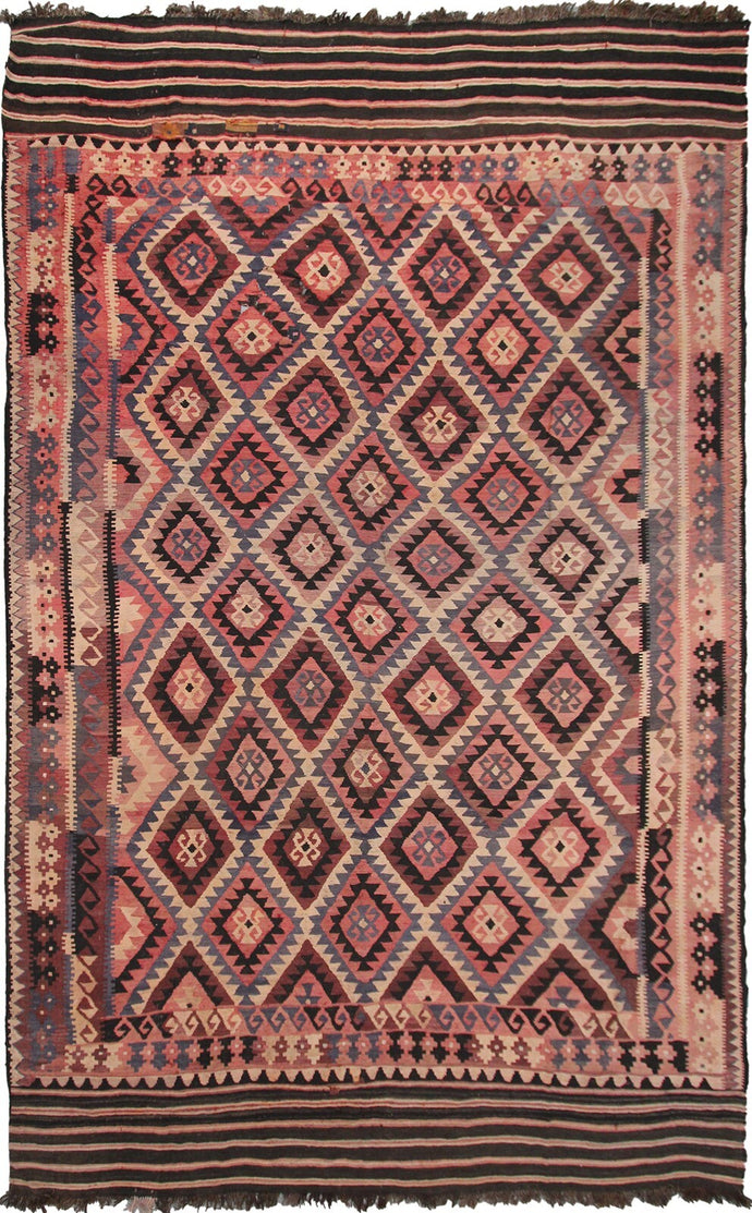 Antique Tribal Kelim Flatwoven Kelim Geometric Rug 10x16 310cm x 472cm C.1920