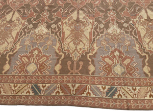  11x13 Vintage French Art Deco Rug Flat Woven Art Nouveau Rug 346cm x 401cm