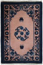 Load image into Gallery viewer, 2x3 Antique Peking Rug Chinese Art Deco Rug Pink Purple Handmade Chinese Rug 2x3
