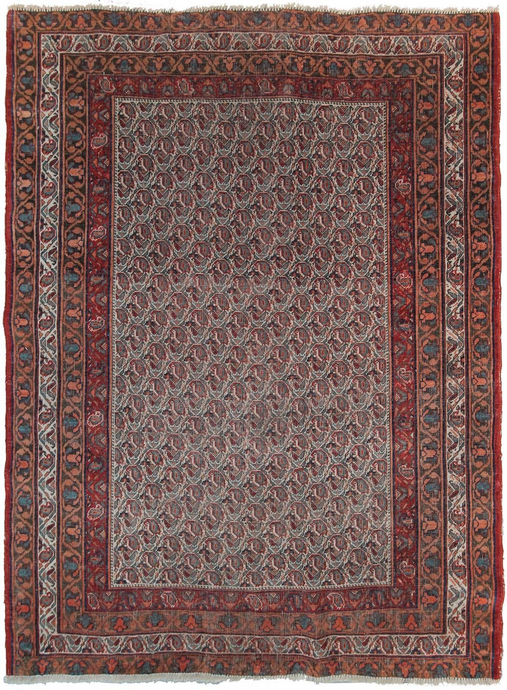 4X6 Antique Rare Bijar Rug Iron Quality Area Rug 124cmx165cm Handmade  C.1880