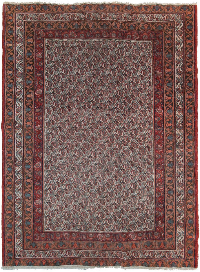 4X6 Antique Rare Bijar Rug Iron Quality Area Rug 124cmx165cm Handmade  C.1880