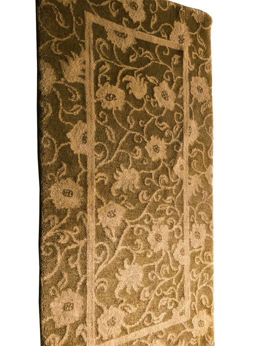 Vintage Rug Fine Tibetan Rug Handmade Rug Olive Gold 2x4 C.1970 2'x4' rug