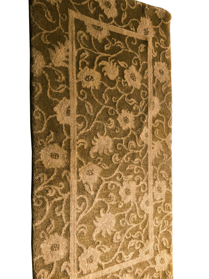 Vintage Rug Fine Tibetan Rug Handmade Rug Olive Gold 2x4 C.1970 2'x4' rug