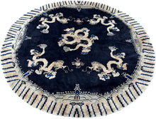 Load image into Gallery viewer, 8x8ft Round Antique Peking Art Deco Rug Chinese Rug Dragons  244cm x 244cm
