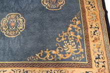 Load image into Gallery viewer, 9X12 Antique Peking Rug Chinese Art Deco Rug 274cmX348cm Handmade Blue C.1920
