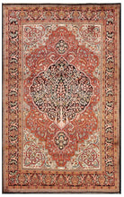 Load image into Gallery viewer, 4x7 Vintage Rare Fine Silk Handmade Rug Tree Of Life Quality Red 122cmx198cm 
