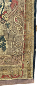 3x4 Antique Flemish Tapestry Wool & Silk Musical Art Nouveau  17th century 