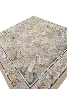 9x9 Vintage French Aubusson Tapestry Rug Art Nouveau Bold  Square 256cm x 285cm