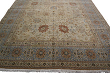 Load image into Gallery viewer, 10x14 Vintage Oushak Rug Mahhal Blue Rug Handmade Rug Beige Blue
