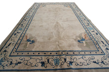 Load image into Gallery viewer, 6&#39;x9&#39; Antique Peking Chinese Art Deco Rug Rare Peacock Design Beige Circa 1900

