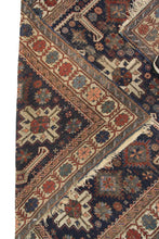 Load image into Gallery viewer, 4X6 Authentic Antique Caucasian Shirvan Rug Geometric  Blue 127cmX175cm C1890
