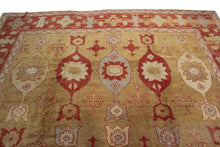 Load image into Gallery viewer, 12x15 Vintage Turkish Oushak Rug Geometric Art Nouveau Rug Handmade  361x463cm
