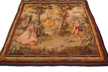 Load image into Gallery viewer, 6x7 Antique French Tapestry  Large Tapestry Antique Wool &amp; Silk 178x203cm c.1890
