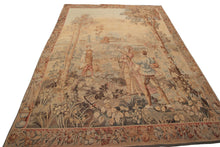 Load image into Gallery viewer, 7x9 Antique Flemish Tapestry Fine Wool &amp; Silk Tapestry Rare Tapestry  c.1850
