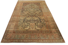 Load image into Gallery viewer, 7x10 Fine Rare Antique Traditional Rug Vase Lions Birds Beige 224cmx305cm C.1870
