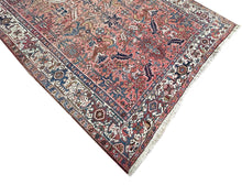 Load image into Gallery viewer, Antique Serrapi Rug Geometric 8x11 Handmade Herriz Rug Rose 236cmx348cm c. 1920
