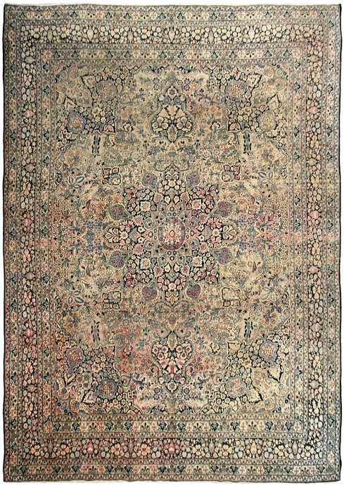 10x13 Antique Traditional Rug Oriental Rug Fine 300cmx401cm Beige c.1890