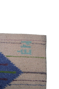 5x6 Vintage European Kilim Flatwoven Rug Art Deco Signed  145x 191cm Tapestry 