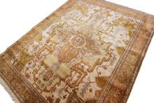 Load image into Gallery viewer, Rare Antique Silk Seraapi Rug Fine Ivory 4x5 4x6 Herriz Rug 100% Silk Tapestry
