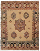 Load image into Gallery viewer, 9x12 Magnificent Vintage Turkish Oushak Beige Area Rug Ikat Handmade Rug
