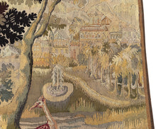 Load image into Gallery viewer, Antique Flemish Tapestry Verdure Bird Wool &amp; Silk 115cmx168cm Green 4x6 C.1880
