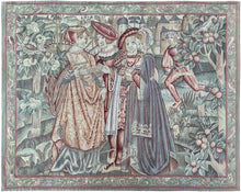 Load image into Gallery viewer,  6x7 Arts &amp; Crafts Antique French Tapestry Noblemen 1890 Wool &amp; Silk 183cmx206cm
