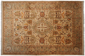 9x12 Vintage Authentic Turkish Oushak Rug Rare Arts & Crafts Beige 269cmx350cm 