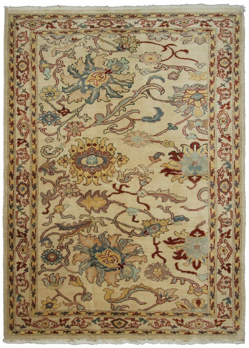 4x6 Rare Vintage Traditional Oriental Geometric Rug Handmade Area Rug 1970