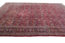 Load image into Gallery viewer, 9&#39;x16&#39; Fine Antique Rug Traditional Incredible Rare Leaf Area Rug Red c.1890
