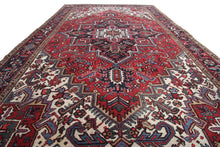 Load image into Gallery viewer, Antique Herriz Rug 8x11 Handmade 9x12 Carpet Red Rug 244cmx351cm c. 1940
