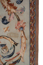 Load image into Gallery viewer, 4x5 Rare Antique French Tapestry Rococo Tapestry Green 81cm x168cm c.1920
