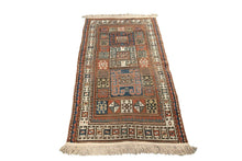 Load image into Gallery viewer, 4x6 Antique Caucasian Pinwheel Kazak Rug Rare Wool Tribal 109cmx173cm  C.1880
