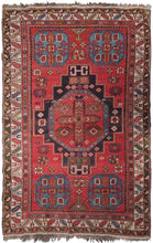 Load image into Gallery viewer, 4x6 Rare Fine Antique Handmade Caucasian Rug Shirvan Rug Tribal Blue 1940
