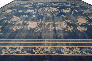 13x18 Mid-1800s Oversized Palace Chinese Rug Museum Quality Large Chinese Rug 