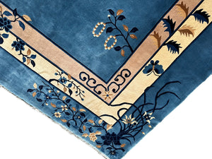 11x18 Vintage Art Deco Chinese Rug High Quality Peking  343cm x 548cm Blue