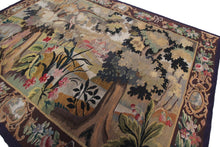 Load image into Gallery viewer, 5X7 Antique Tapestry Verdure Tapestry Large Handmade French Tapestry  1900
