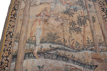 Load image into Gallery viewer, 5x9 Antique French Tapestry Signed Figural Tapestry Verdure 152cmx269cm c.1900
