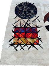 Load image into Gallery viewer, Vintage Tapestry Art Nouveau Abstract 5x8 Rug Aubusson 152cmx244cm Signed C.1985
