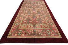 Load image into Gallery viewer, 10x17 Rare Vintage Arts &amp; Crafts Rug Bird Area Rug  Signed 297cmx508cm Pink
