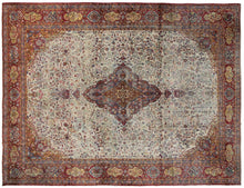 Load image into Gallery viewer, 11x14 Exceptional Rare Fine Antique Silk Dabir 10x14 Rug Bird 328cmx427cm C.1890
