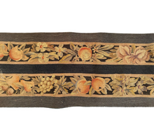 Load image into Gallery viewer,  1&#39; x 7&#39; Fine Antique French Tapestry Floral Fruits Tapestry 31cm x 214cm c.1890
