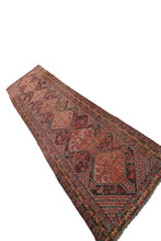 Load image into Gallery viewer,  3x10 Rare Antique Rug Khamseh Kazak Runner 10ft Boho Runner ©&quot;Shabby Chic Pile&quot;
