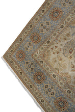 Load image into Gallery viewer, 10x14 Vintage Oushak Rug Mahhal Blue Rug Handmade Rug Beige Blue
