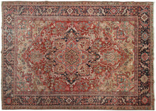 Load image into Gallery viewer, 8x11 Handmade Antique Herizz Serappi Rug  8&#39;x11&#39; Handmade Area Tribal Red 1900 
